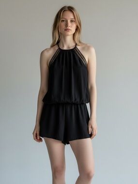 Bisou Bisou Black Casual Romper